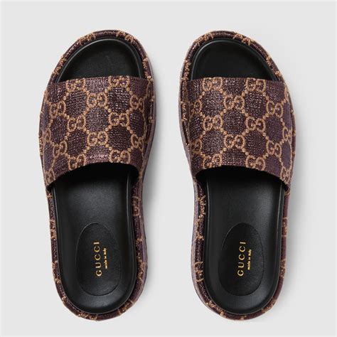 gucci slides brown